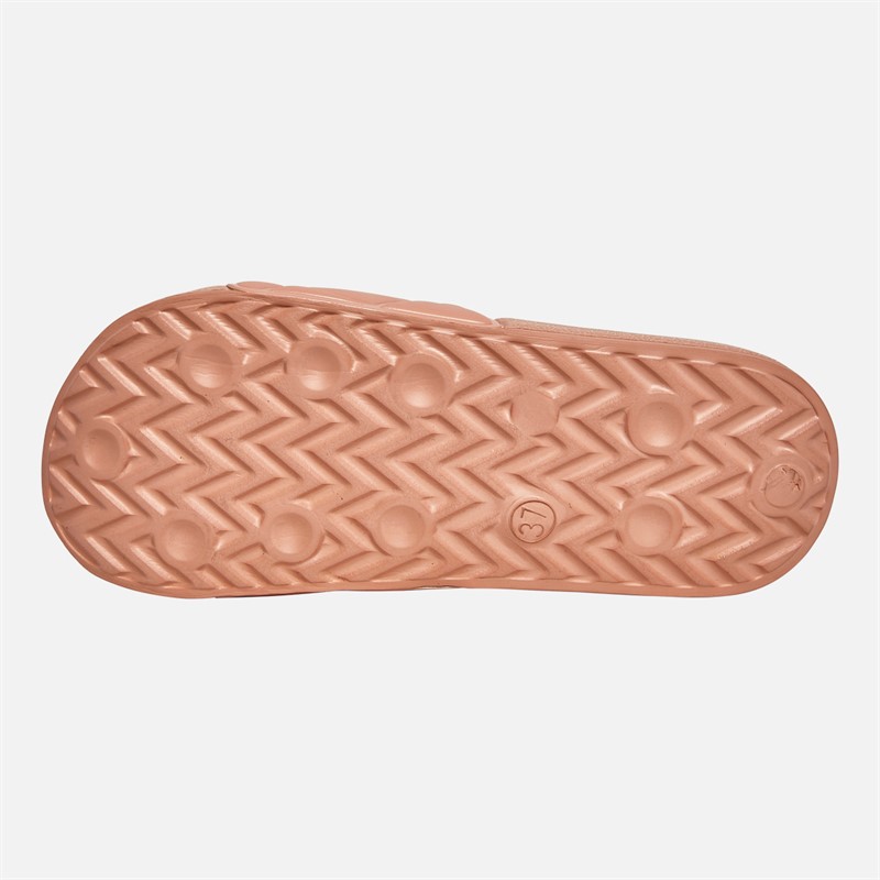 French Connection Womens Quilted Sliders Pink Blush