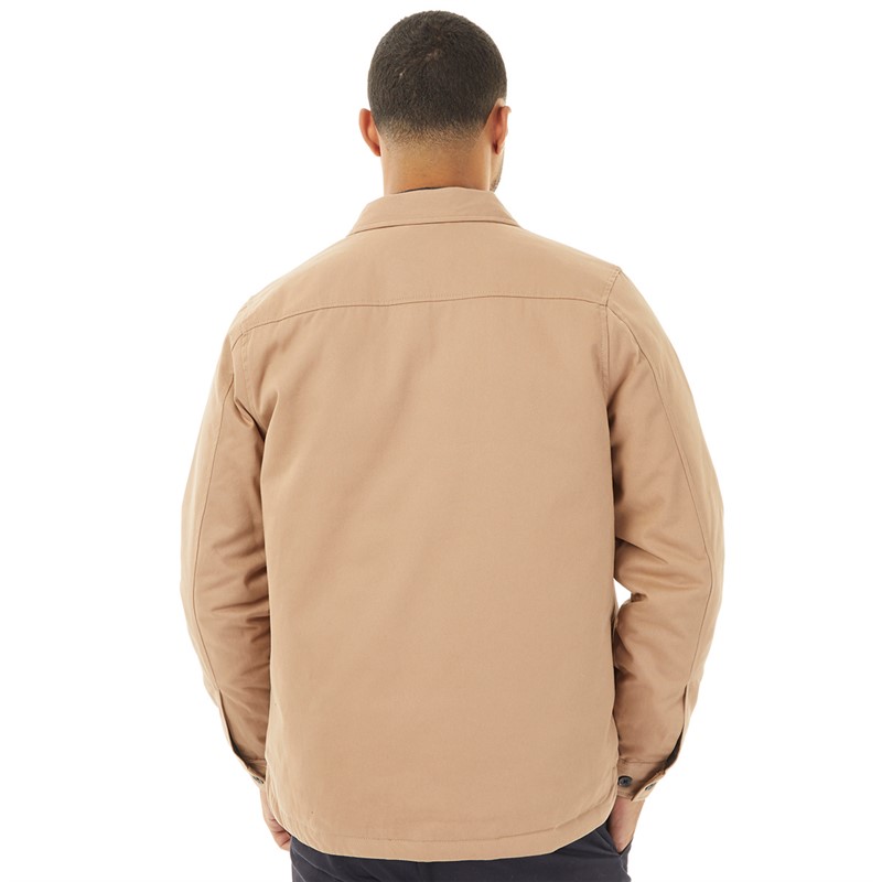 French Connection Mens Wadded Worker Overshirt Camel