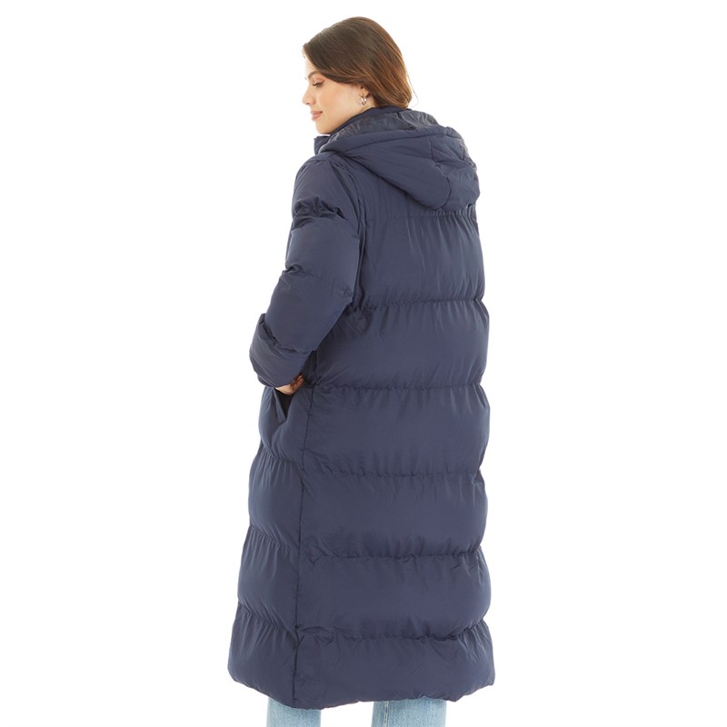 Buy French Connection Womens Row Long Puffer Coat Midnight