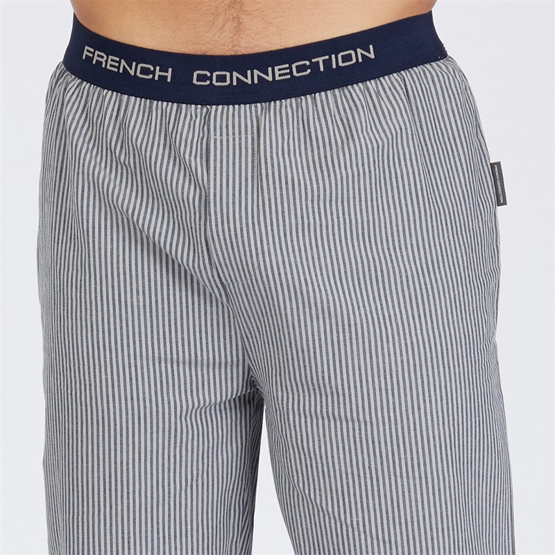 French Connection Mens Woven Pants Stripe Marine/Light Grey