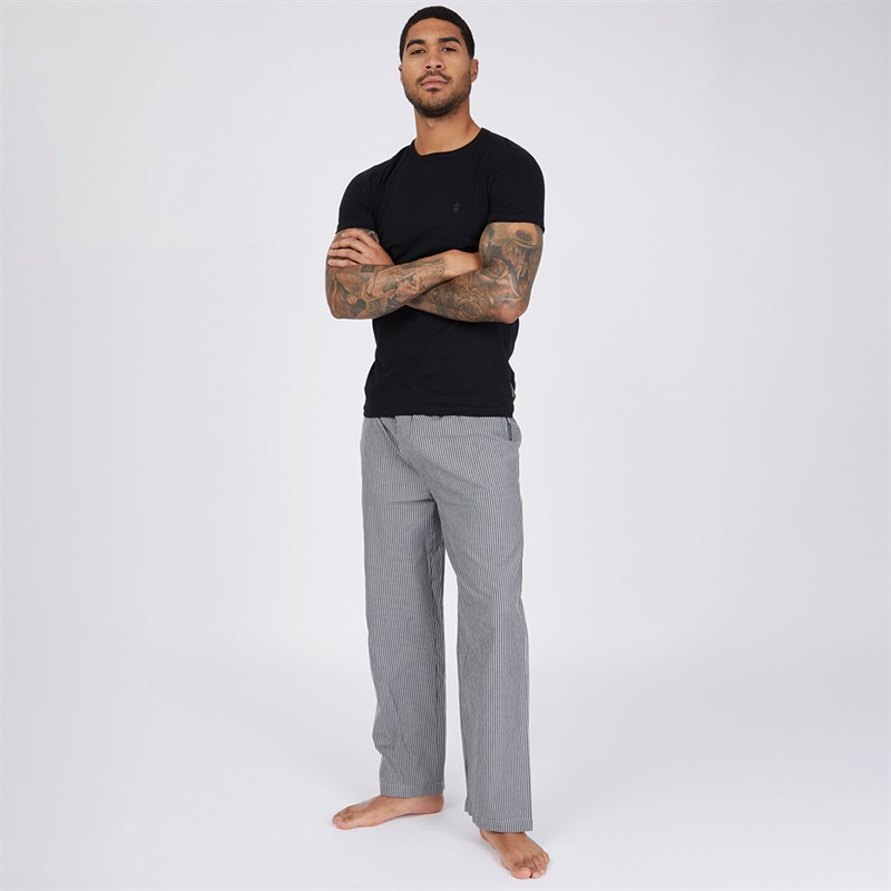 French Connection Mens Woven Pants Stripe Marine/Light Grey
