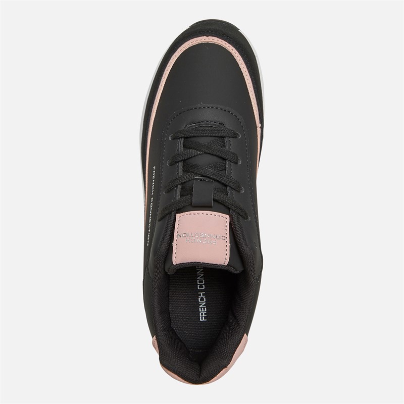 French Connection Womens Bubble Trainers Black/Pink