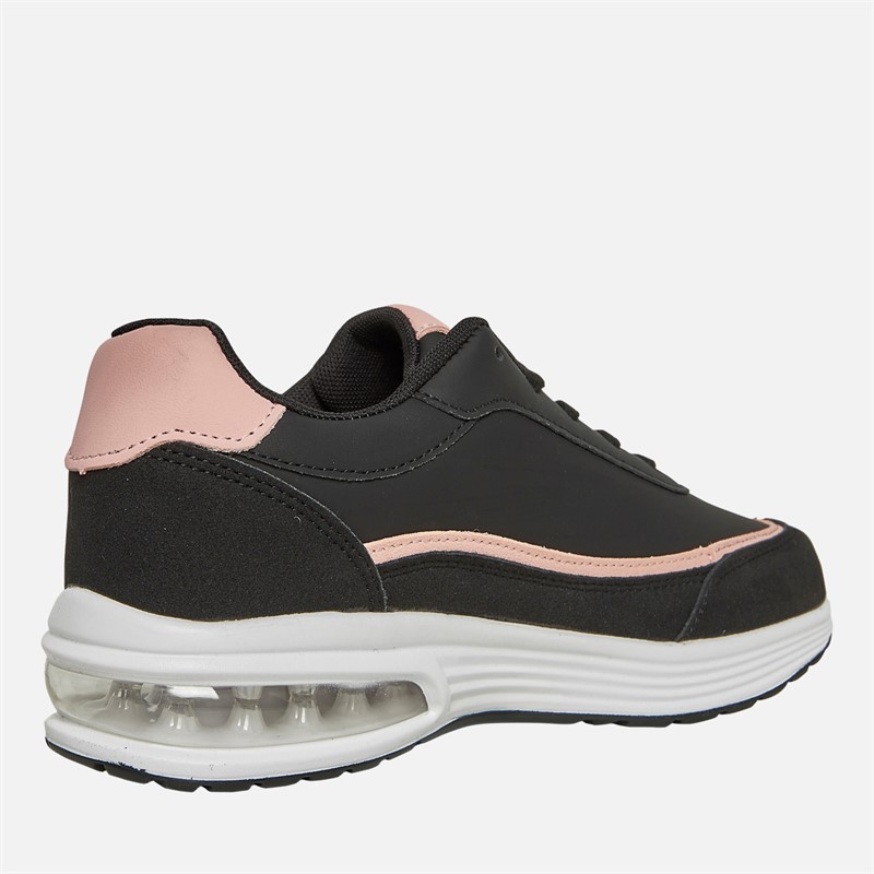 French Connection Womens Bubble Trainers Black/Pink