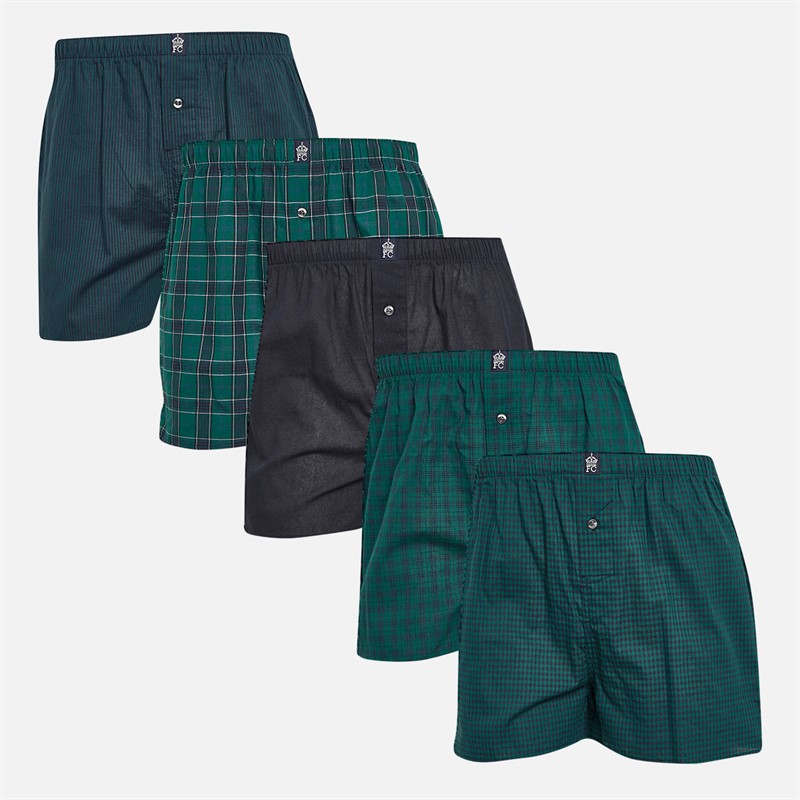 French Connection Heren Set van 5 Geweven Boxershorts Multi 3 - Maat XL