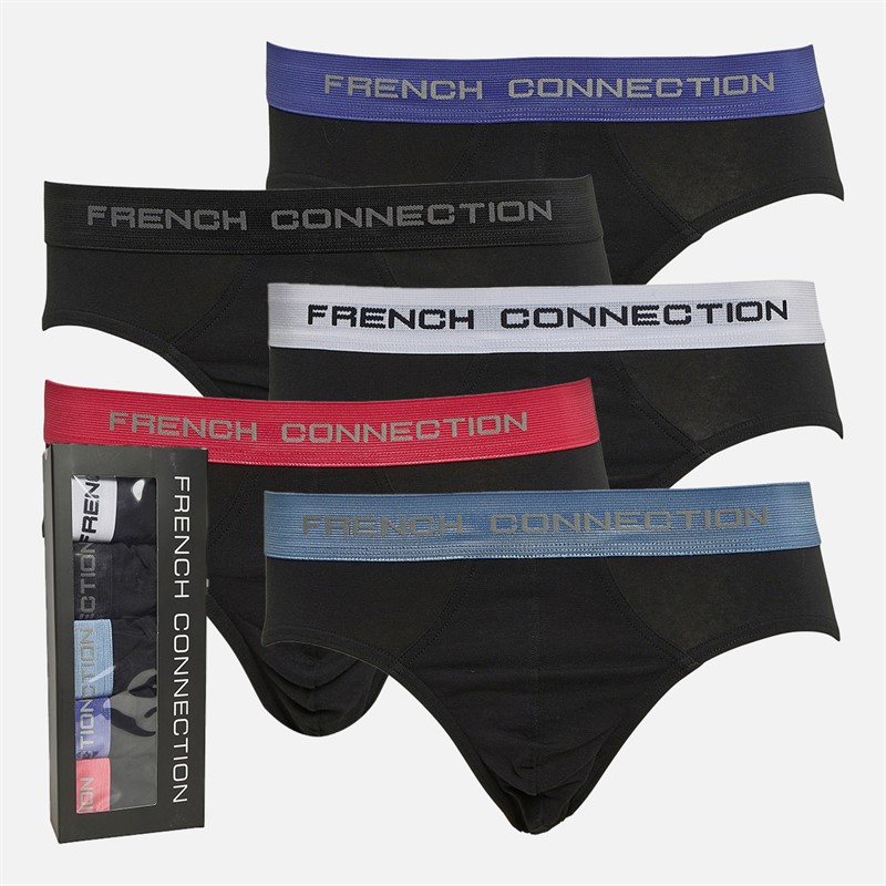 French Connection Heren Five Pack FC Onderbroeken FC4 Zwart - Maat M