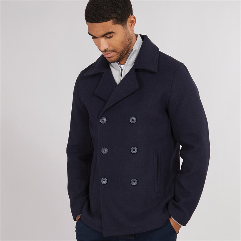 French Connection Mens Peacoat Jacket Marine