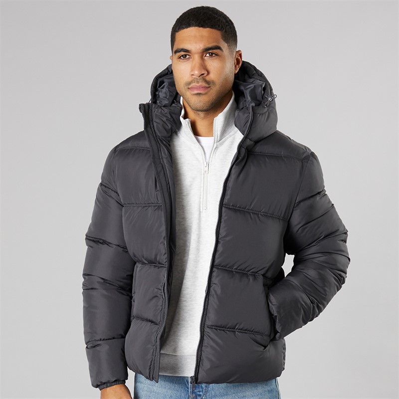 French Connection Mens Row Mid Jacket Charcoal