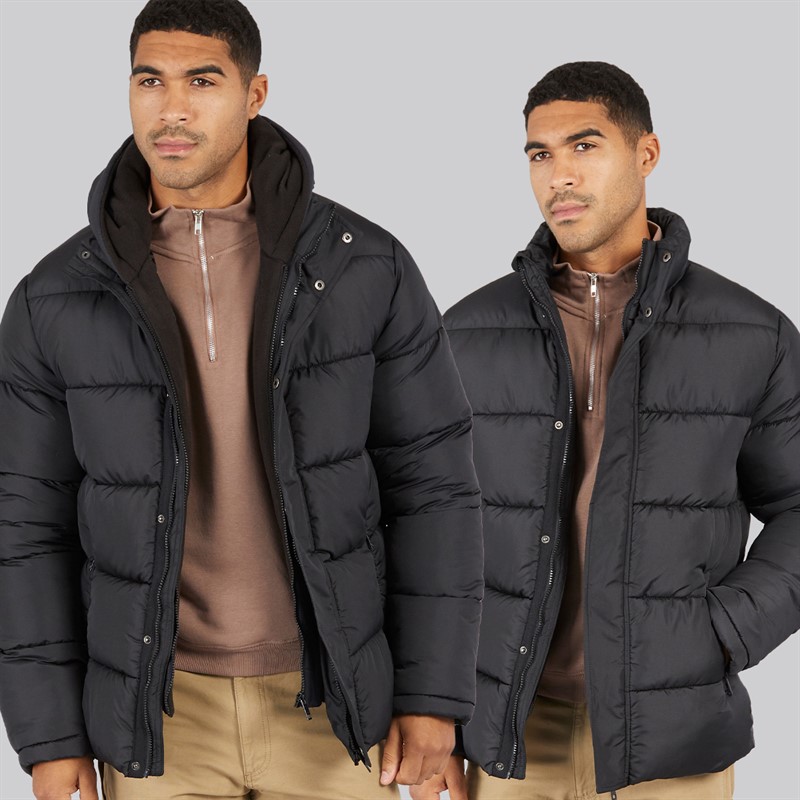 French Connection Herre Row Mellemlag Fleece Jakke Sort