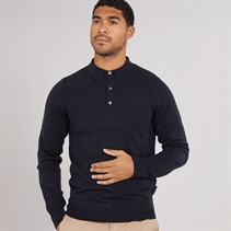 French Connection Mens Cash Long Sleeve Polo Marine