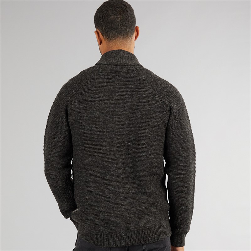 French Connection Mens 5 Shawl Cardigan Charcoal Mel