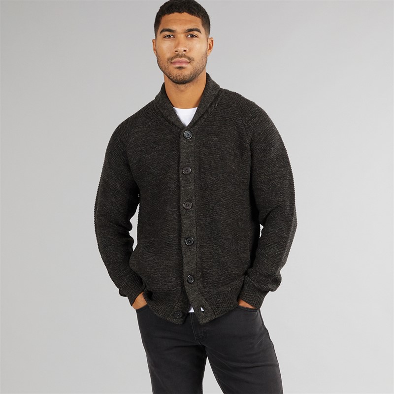 French Connection Mens 5 Shawl Cardigan Charcoal Mel