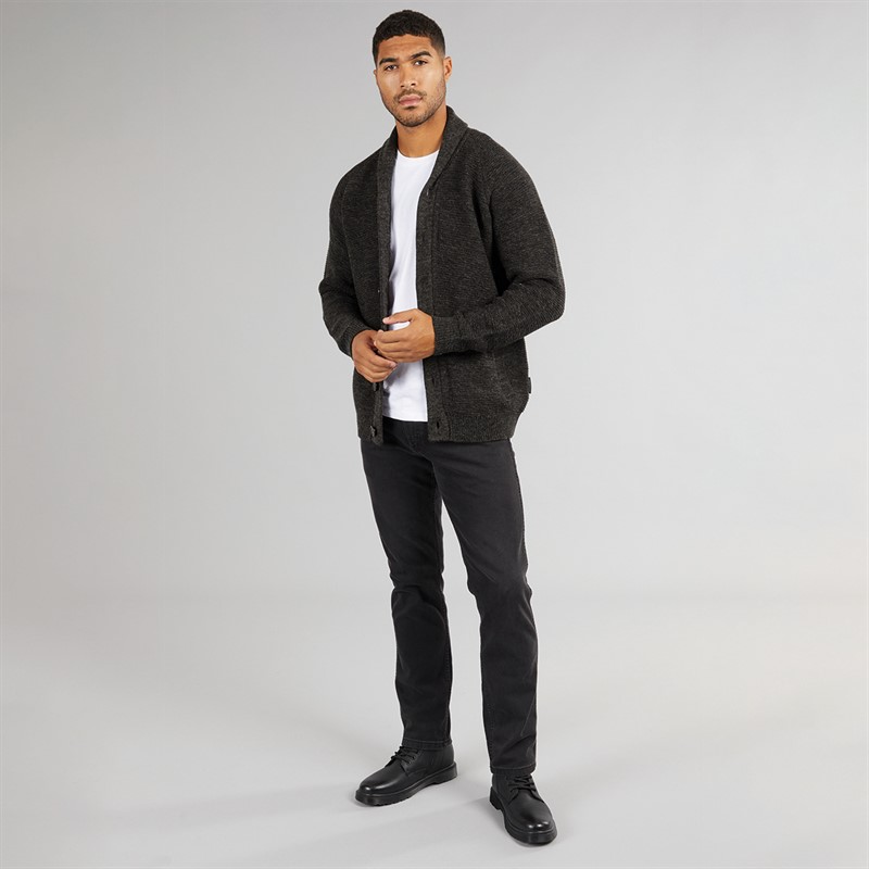 French Connection Mens 5 Shawl Cardigan Charcoal Mel
