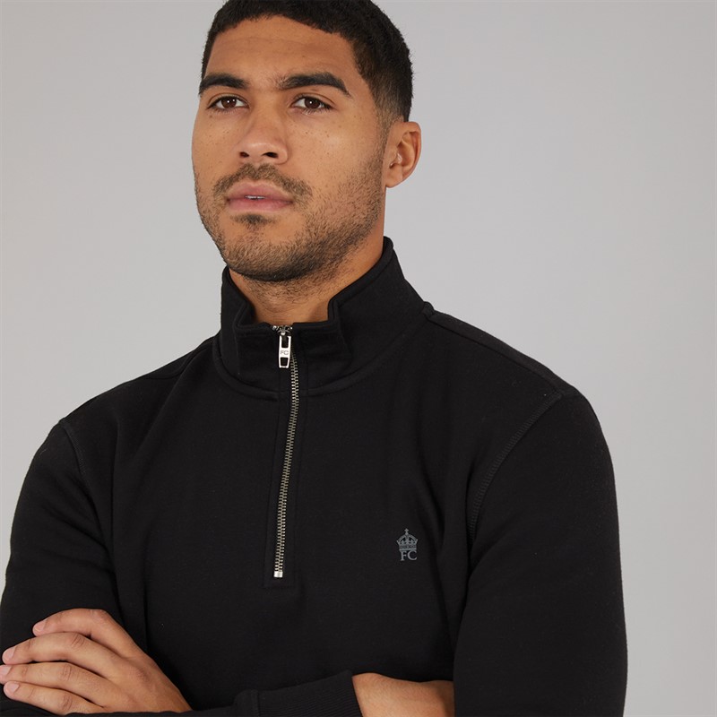 French Connection Herren FC 1/2 Zip Trainingsanzug Schwarz