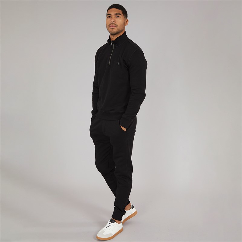 French Connection Herren FC 1/2 Zip Trainingsanzug Schwarz