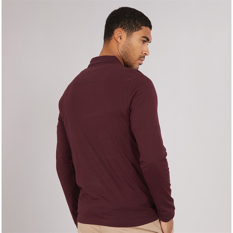 French Connection Mens Long Sleeve J Polo Shirt Chateaux/Marine