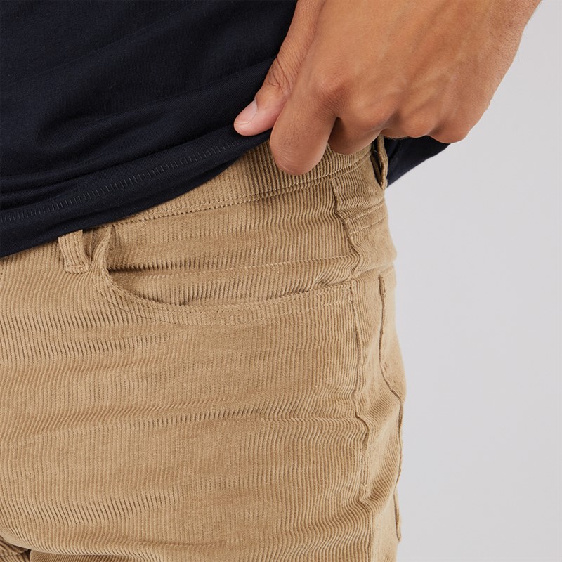 French Connection Mens Five Pocket Cord Chinos Dark Stone