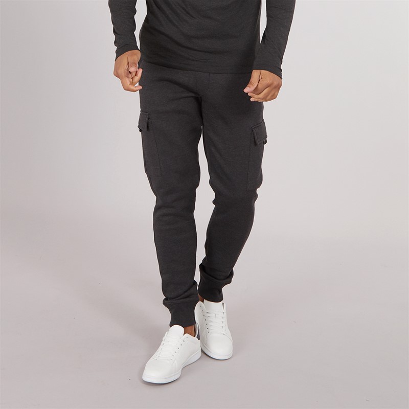 French Connection Mens Cargo Joggers Charcoal Mel - Size M