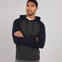 French Connection Mens Raglan Hooded Top Charcoal/Marine