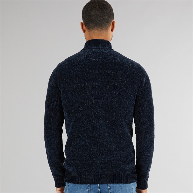 French Connection Mens 5 Chenille 1/2 Zip Jumper Marine