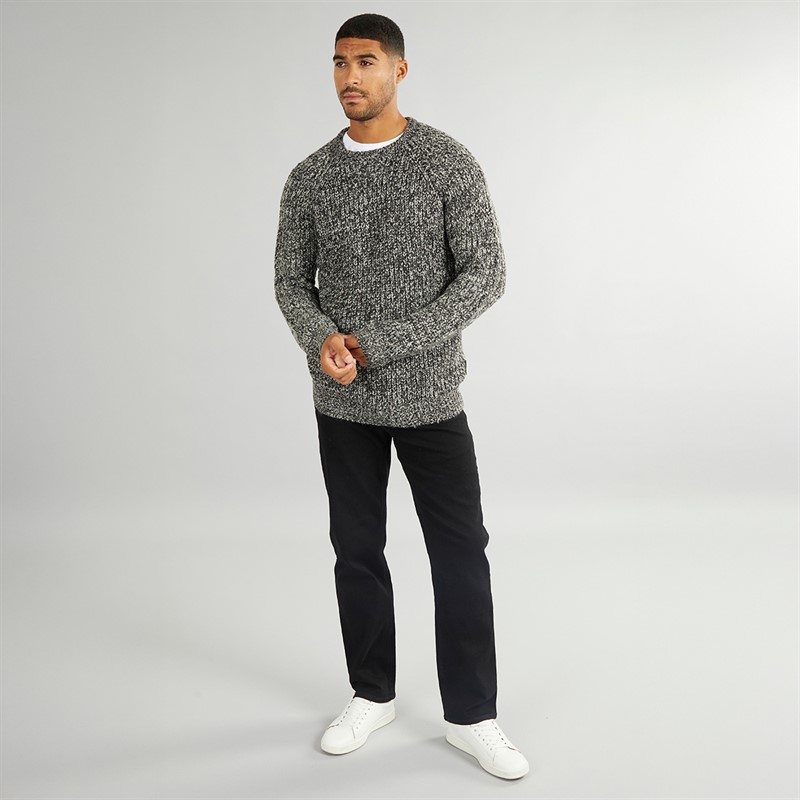 French Connection Mens Space Triple Twist Jumper Black/Barley