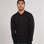French Connection Mens Long Sleeve J Polo Shirt Black/Gunmetal