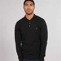 French Connection Mens Long Sleeve J Polo Black/Gunmetal