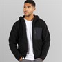 French Connection Mens Borg Pocket Zip Through Hoodie Black/Black/Black