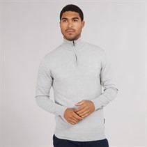 French Connection Pull zippé 1/2 Cash Homme Gris Clair Chiné