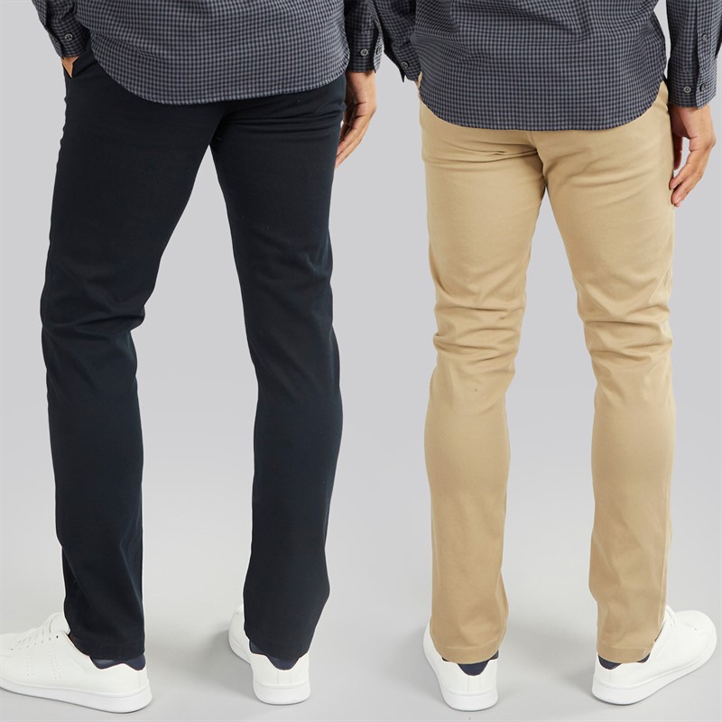 French Connection Mens Two Pack Chinos Marine/Stone
