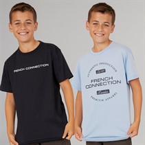 French Connection Boys Chord Two Pack T-Shirts Sky/Marine