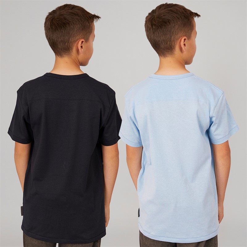 French Connection Boys Chord Two Pack T-Shirts Sky/Marine