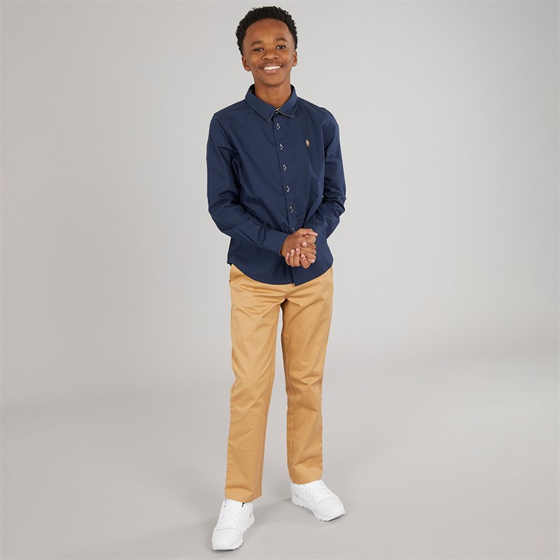 French Connection Boys Oxford Shirt And Chinos Co-Ord Set Marine/Mid Blue