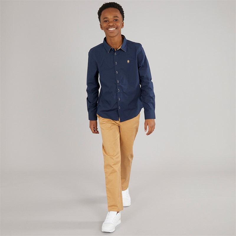 French Connection Boys Oxford Shirt And Chinos Co-Ord Set Marine/Mid Blue