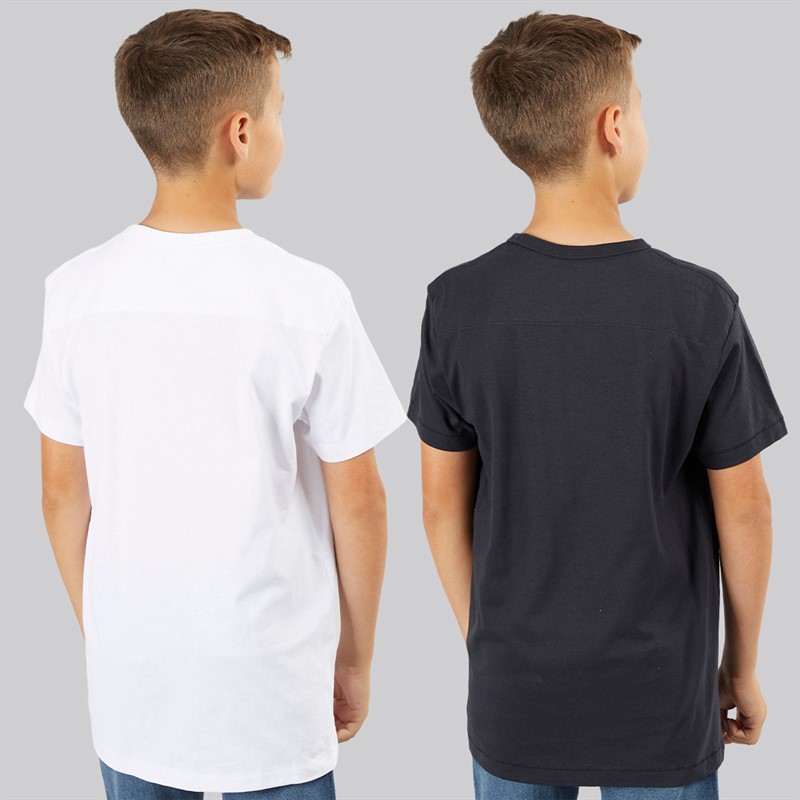 French Connection Boys Chord Two Pack T-Shirts Marine/White