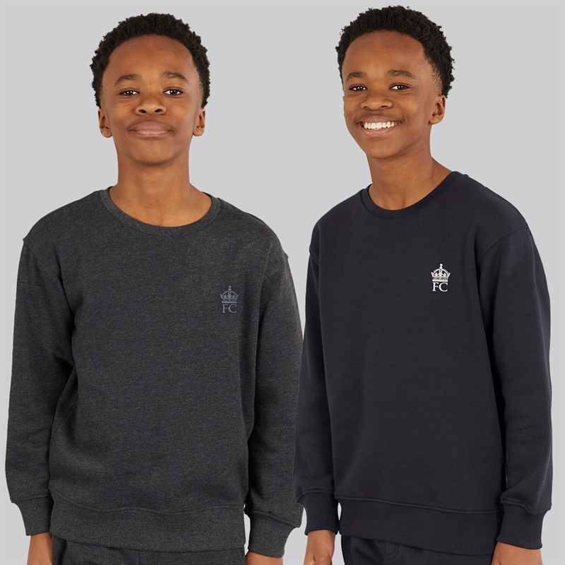 French Connection Boys Admiral Two Pack Sweatshirts Marine/Charcoal