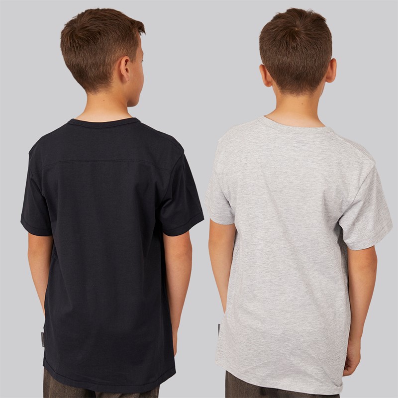 French Connection Boys Dalps Two Pack T-Shirts Marine/Light Grey Marl