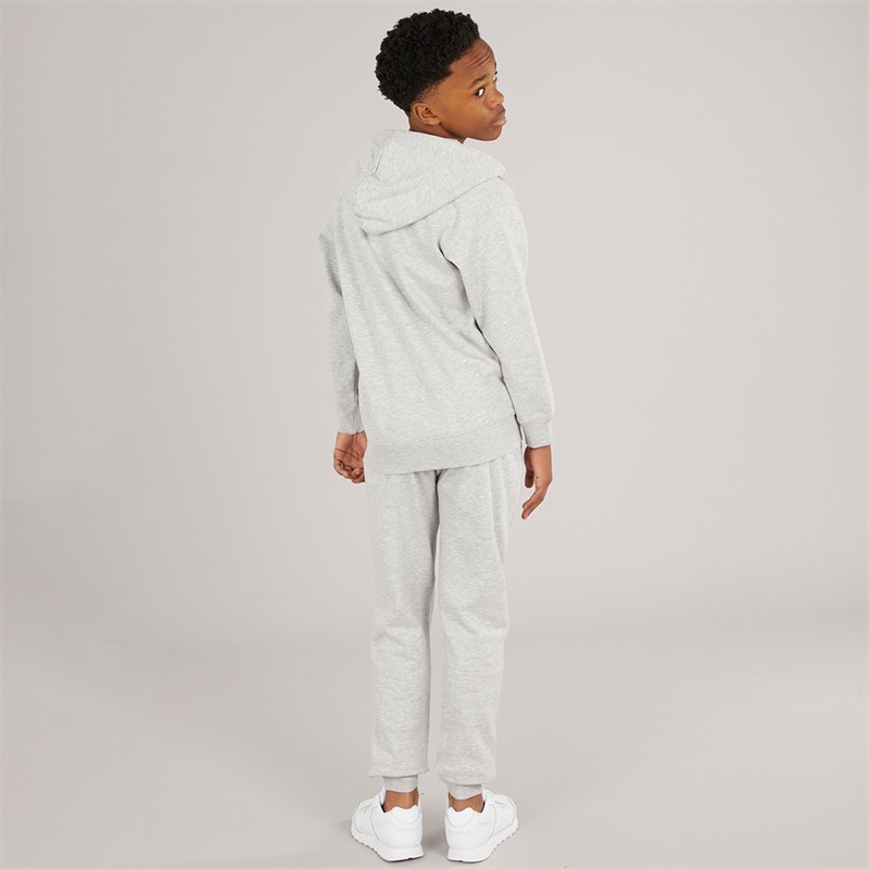 French Connection Boys Zip Hoodie And Joggers Tracksuit Light Grey Mel