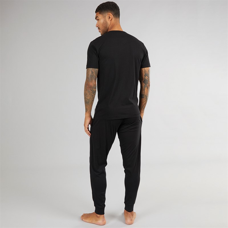 French Connection Mens FC Joggers And T-Shirt Lounge Set Black