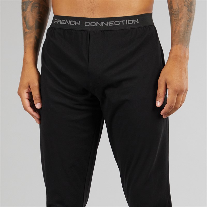 French Connection Mens FC Joggers And T-Shirt Lounge Set Black