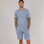 French Connection Mens FC Shorts And Crew Co-Ord Light Blue Melange
