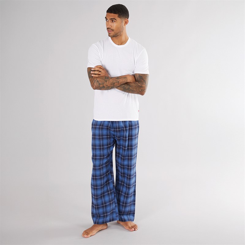 French Connection Mens FC Flannel Pants Multi Blue