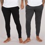 French Connection Mens Two Pack FC Joggers Black/Charcoal Melange