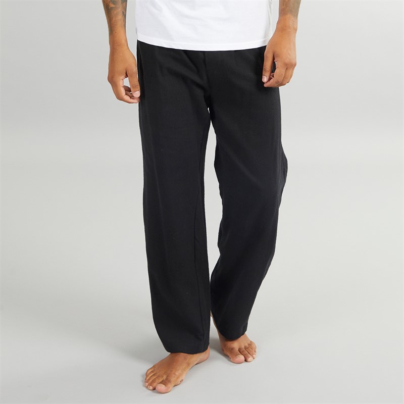 French Connection Mens FCUK Plain Flannel Pants Black - Size XS