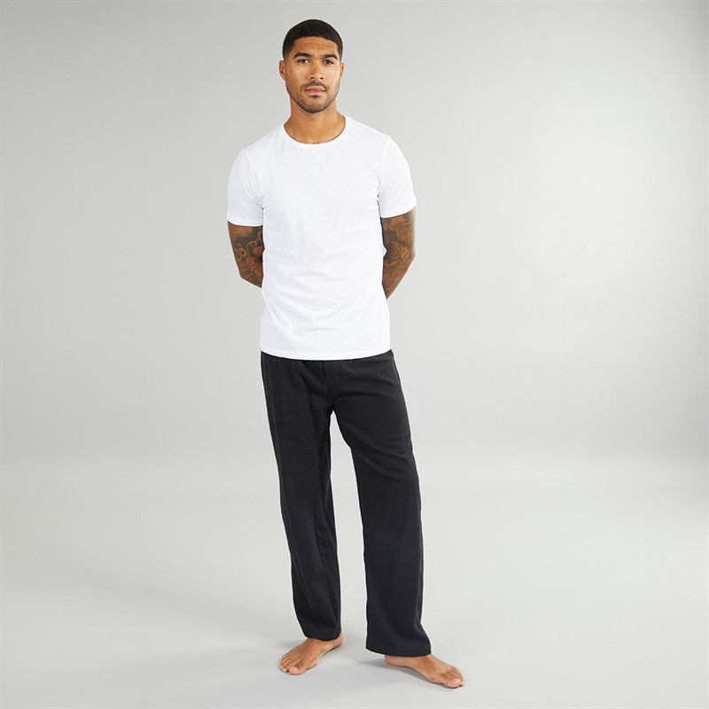 French Connection Mens FCUK Plain Flannel Pants Black