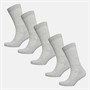 French Connection Mens FCUK Five Pack Vertical Crew Socks Light Grey Melange/White