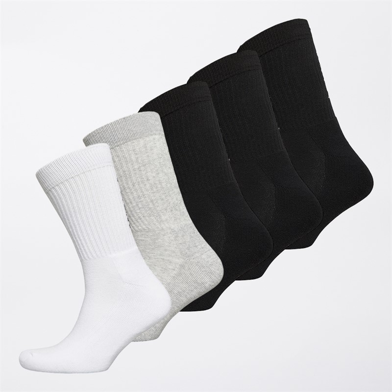 French Connection Mens FCUK Five Pack Vertical Crew Socks Multi 1 - Size 7