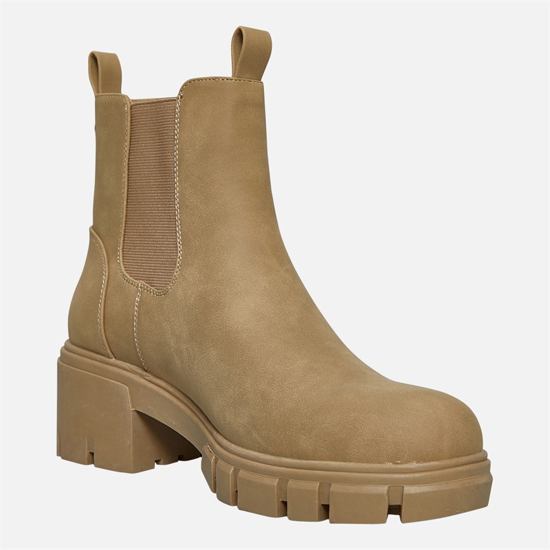 French Connection Damen Klobige Chelsea Stiefel Stein