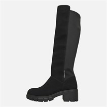 French Connection Womens Chunky Knee High Stretch Boots Black