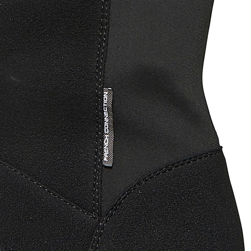 French Connection Damen Klobig Kniehoch Stretch Stiefel Schwarz