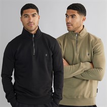 French Connection Mens 1/2 Zip Two Pack Sweatshirts Multi 1